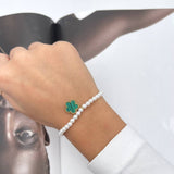 Bracciale Perline Quadrifoglio