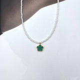 Collana Perline Quadrifoglio