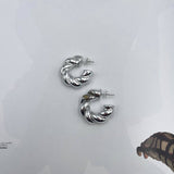 Orecchino Cerchio a Treccia