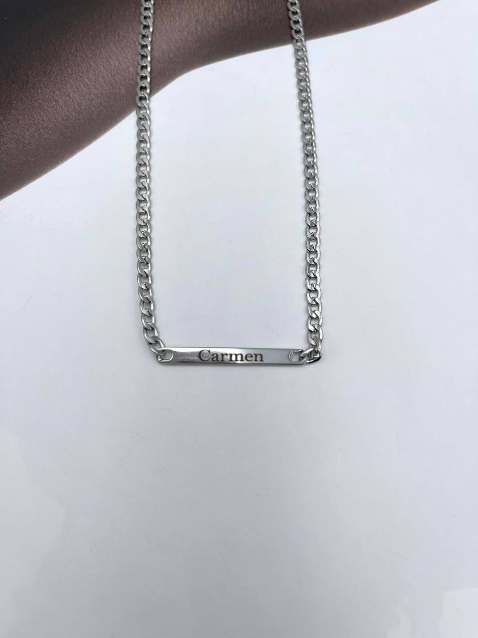 Collana Targhetta Acciaio